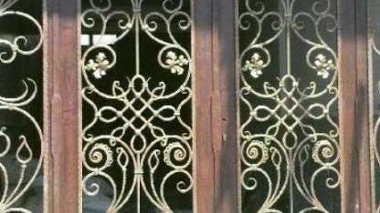 Wrought iron railings and stairs