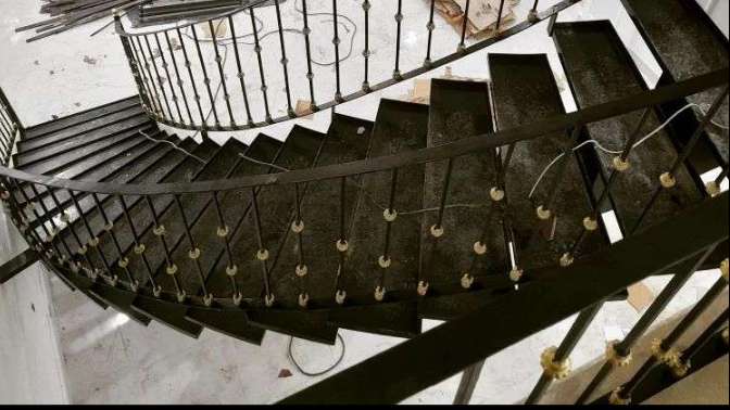 Wrought iron railings and stairs