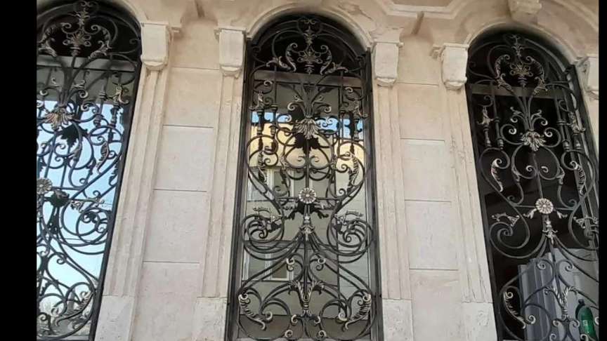 Wrought iron railings and stairs
