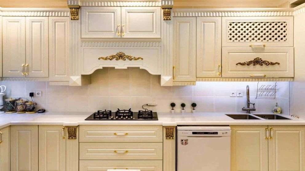 Golden wood interior decoration