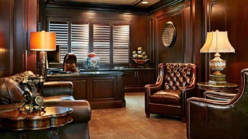Golden wood interior decoration