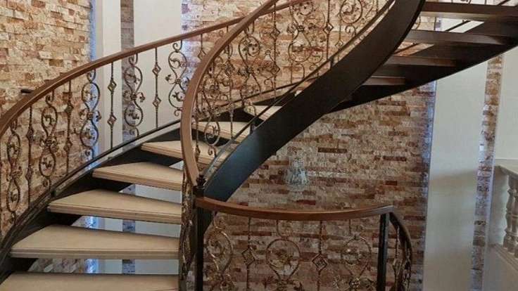 Round wooden stairs
