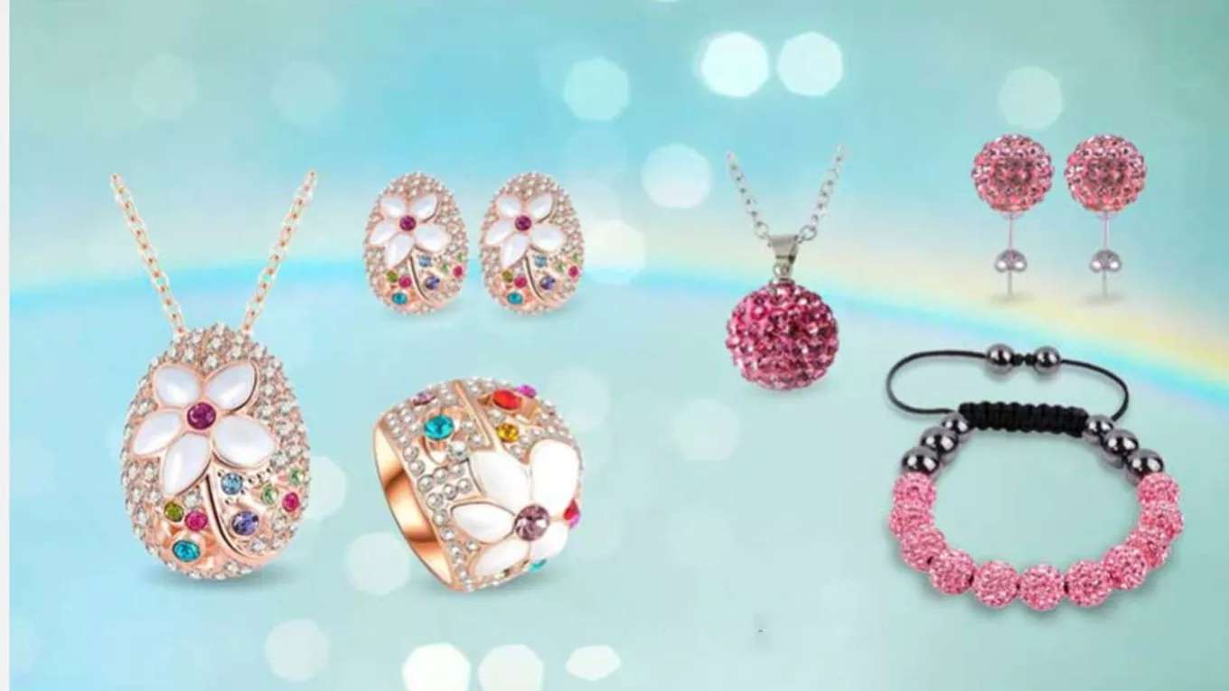 Silver and rhinestones