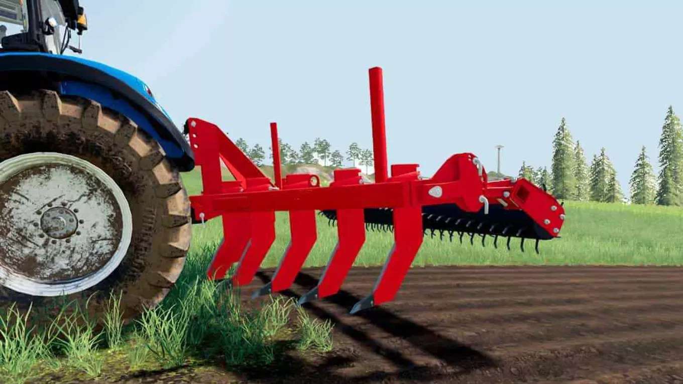 Agricultural tools of the stormy green plain
