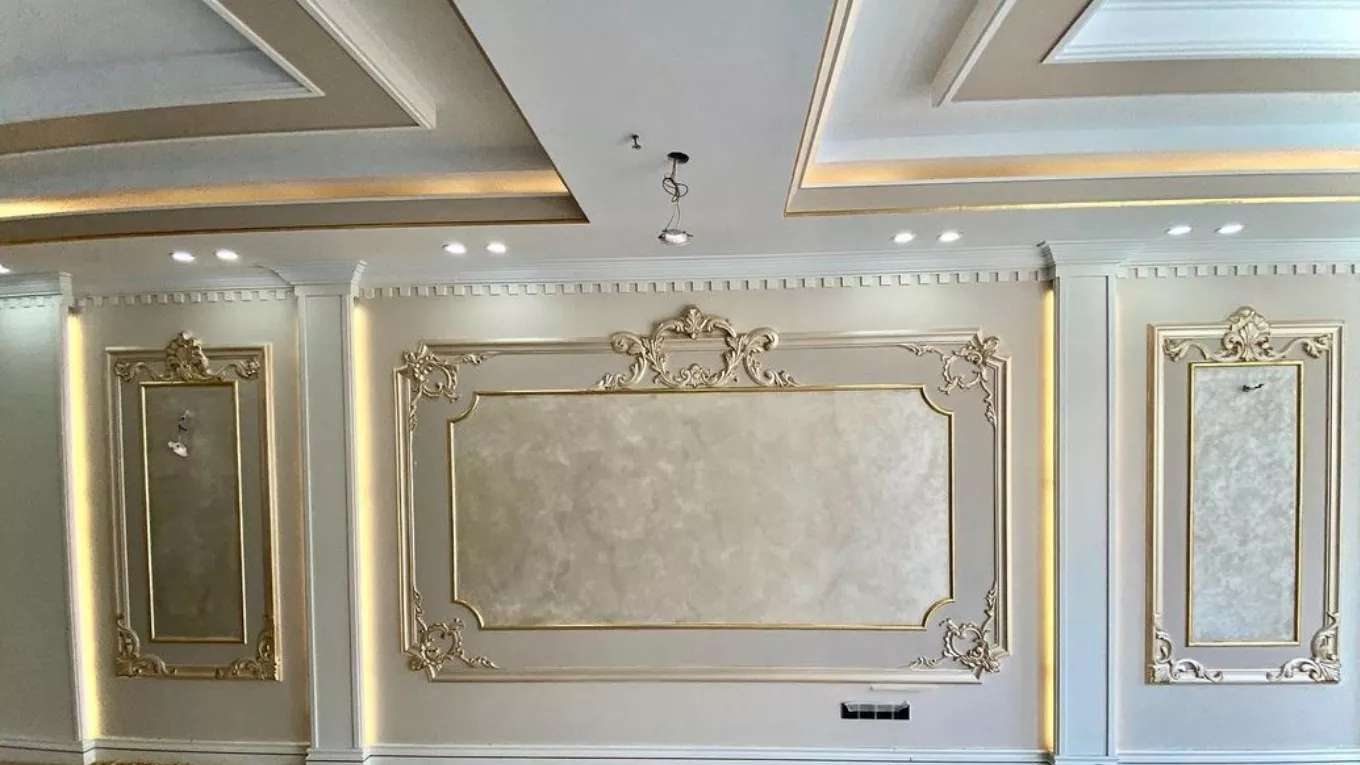 Embossed patina and gold and silver leaf