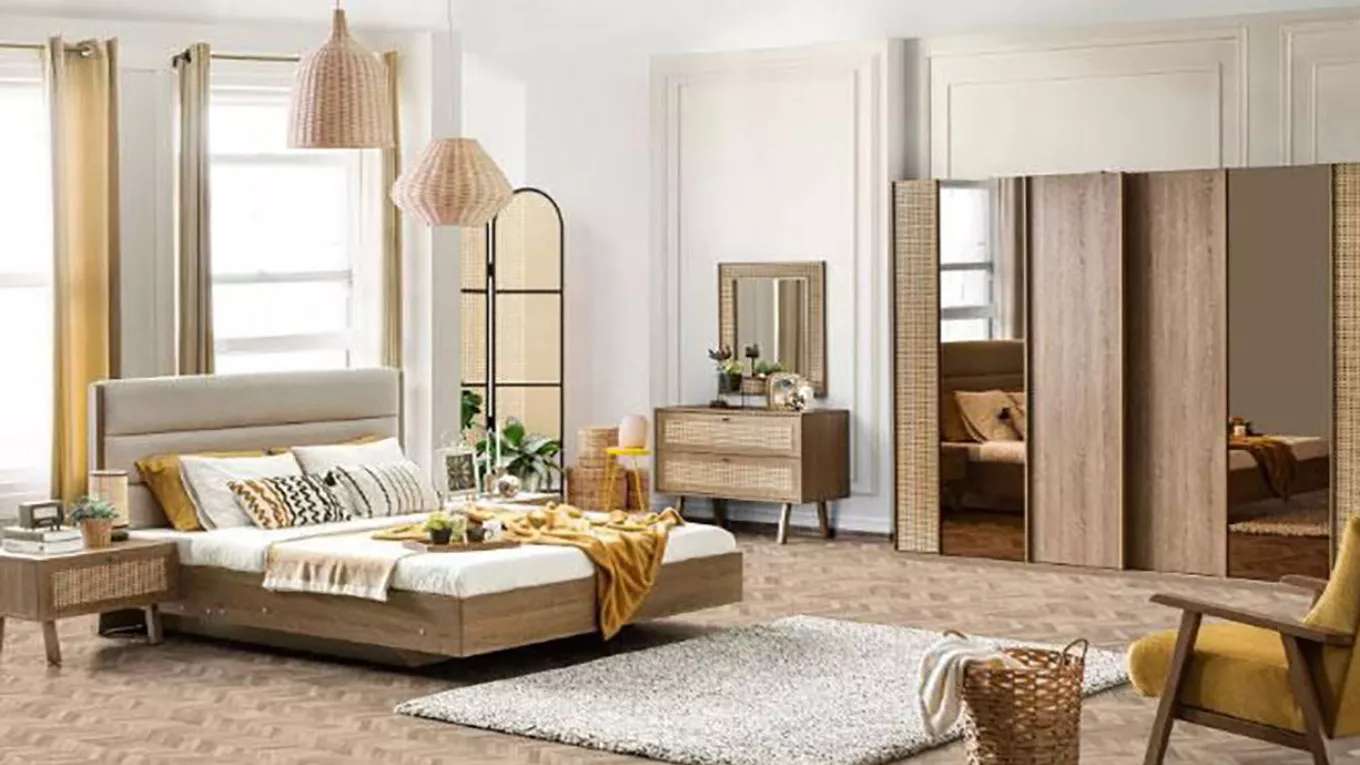 Ahura wooden bed set