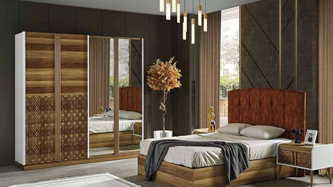 Ahura wooden bed set