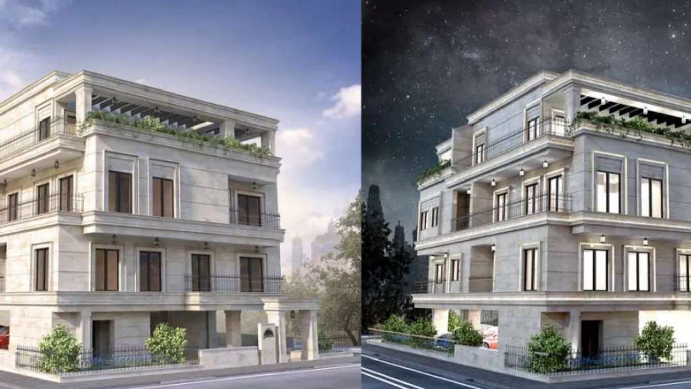 Roman and classic facade