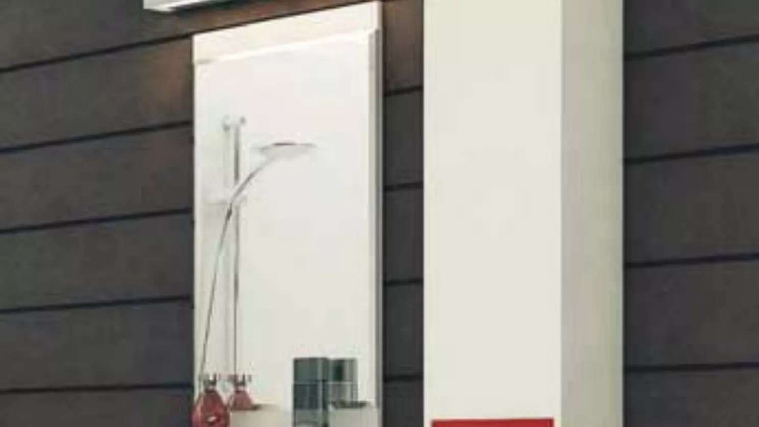 Box mirror and olive cabinet