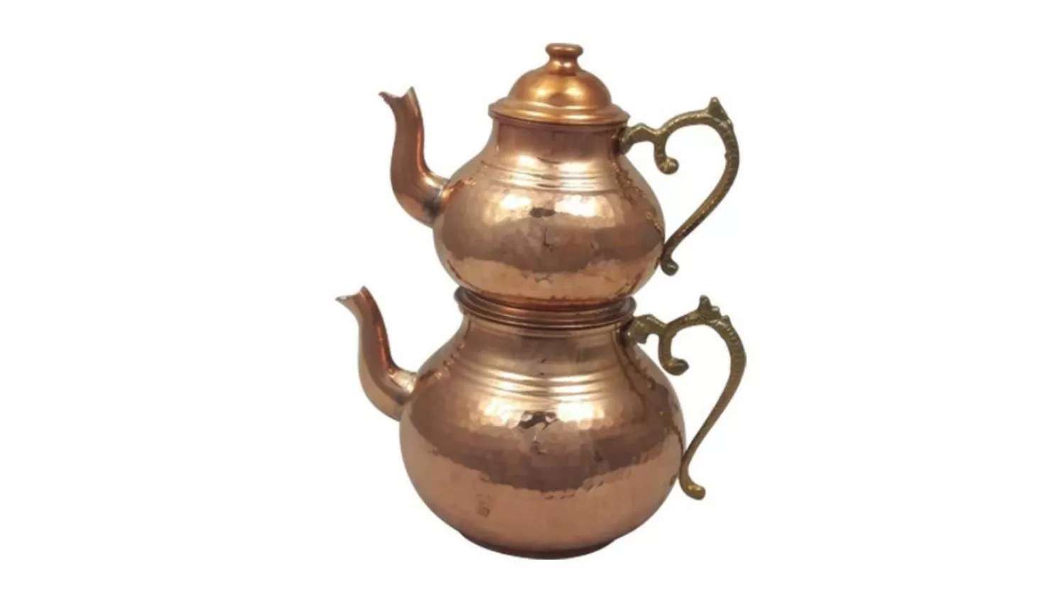 Brass and steel samovar and kettle