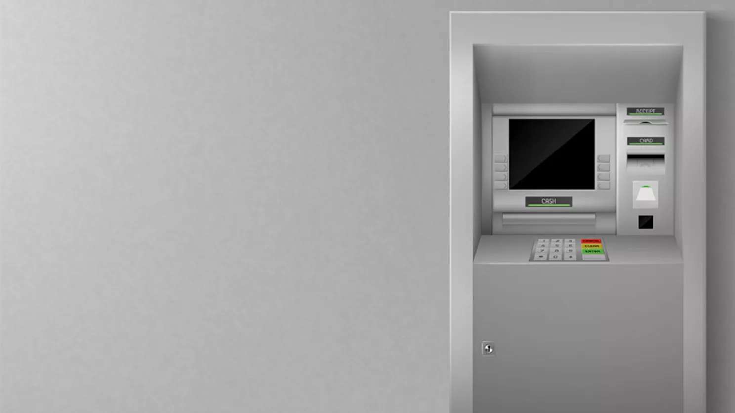 ATM machine and cash less