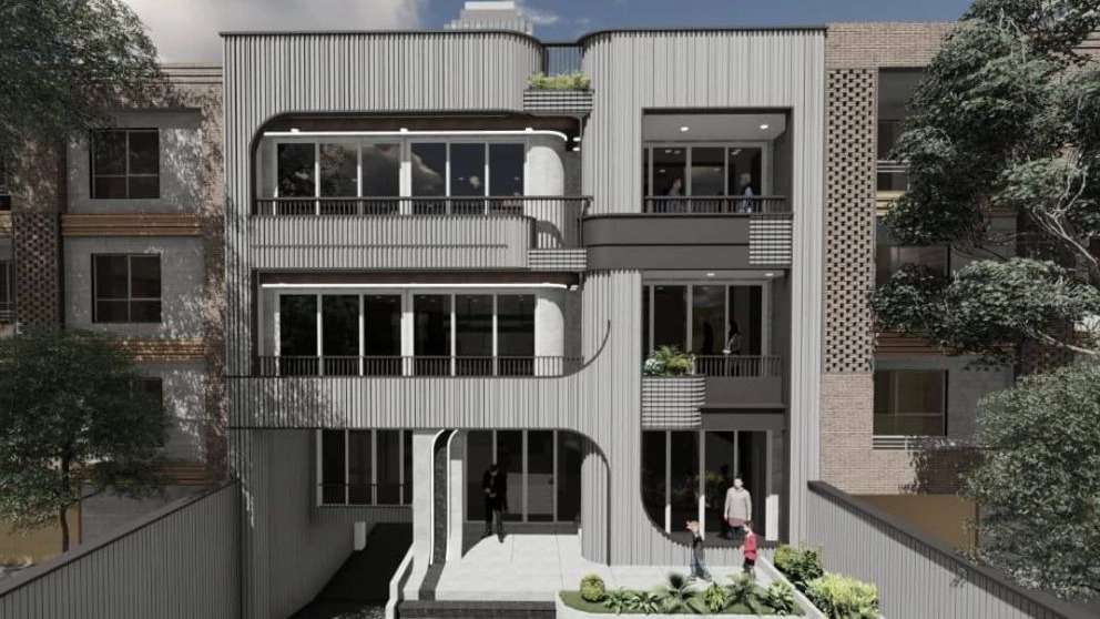 The design of the facade of Minai building