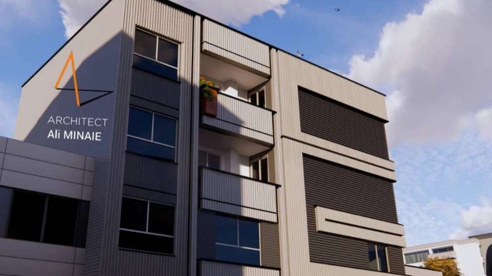 The design of the facade of Minai building