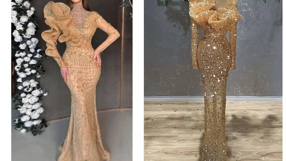 7 مدل لباس با پارچه کار شده مجلسی