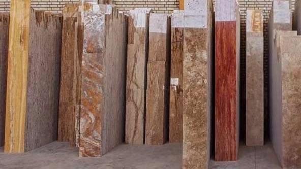 Travertine stone facade