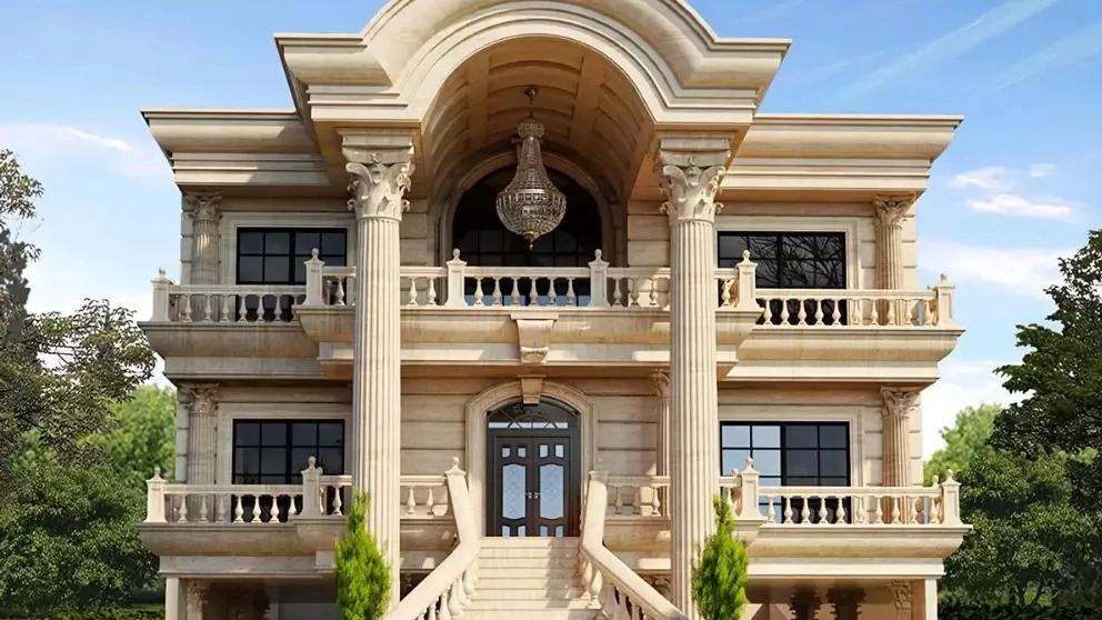 Features of Roman stone facade