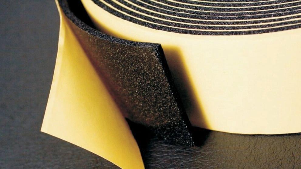 Application of adhesive back foam