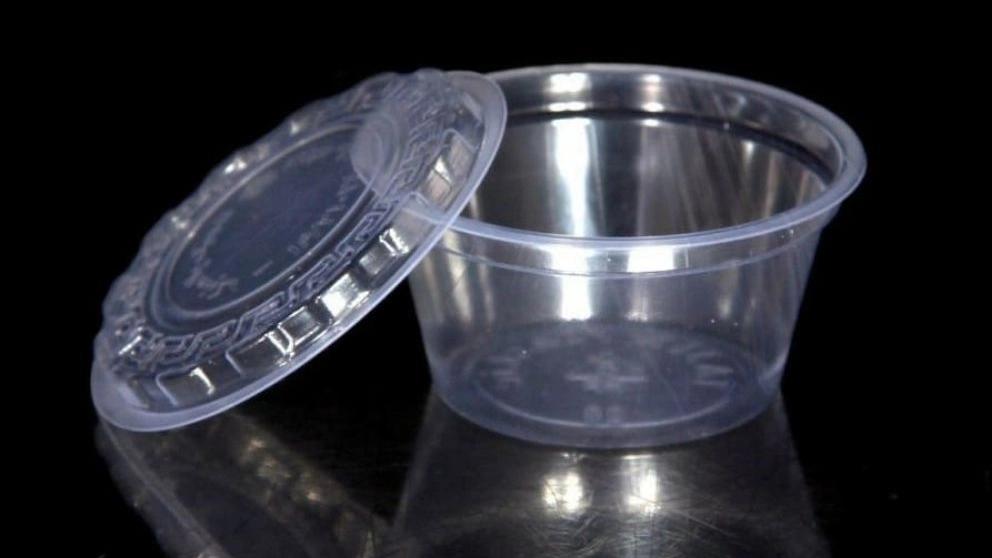 What is the material of disposable plastic containers?