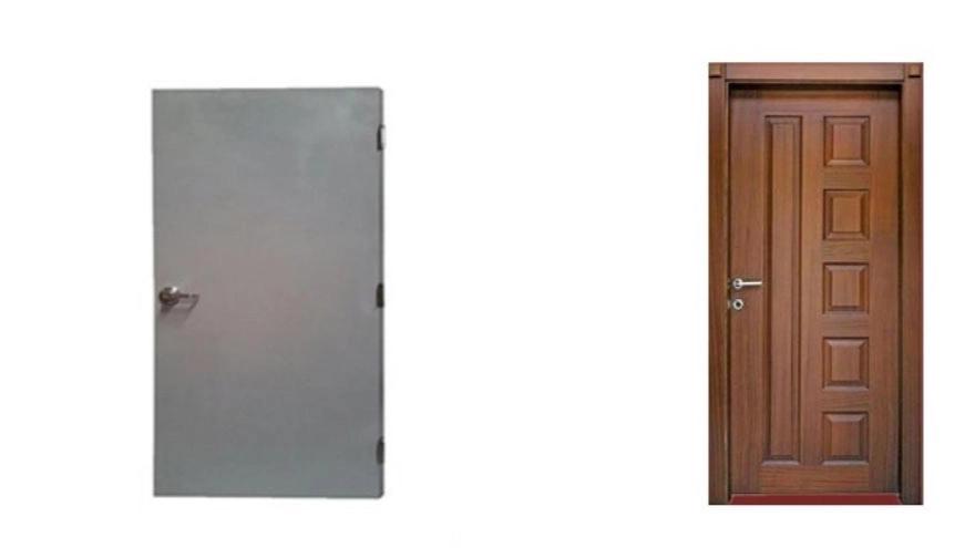 Comparison of wooden and metal doors