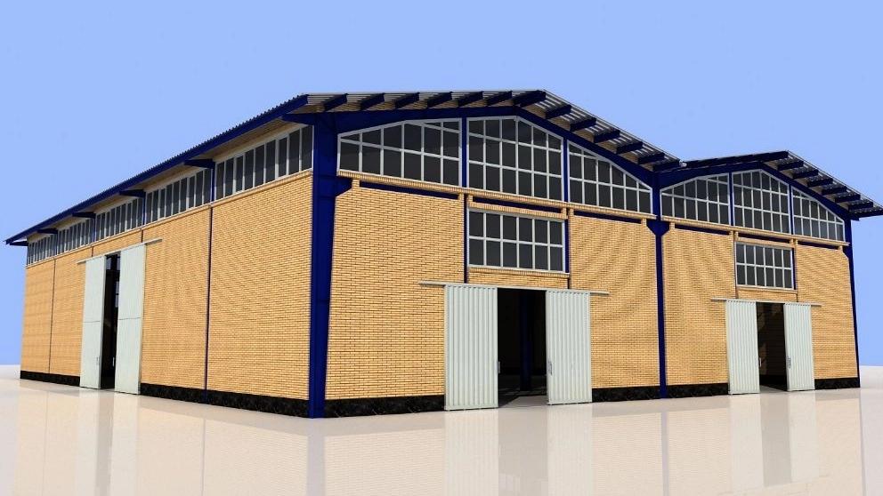 Bricks for building the wall and facade of the shed