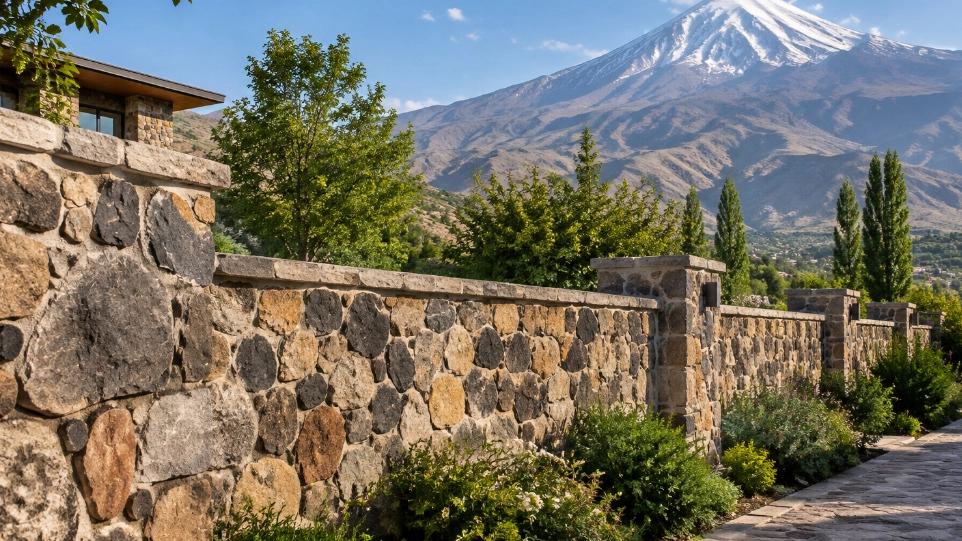 Implementation of a Chinese wall with Malon stone and Lashe stone in Damavand