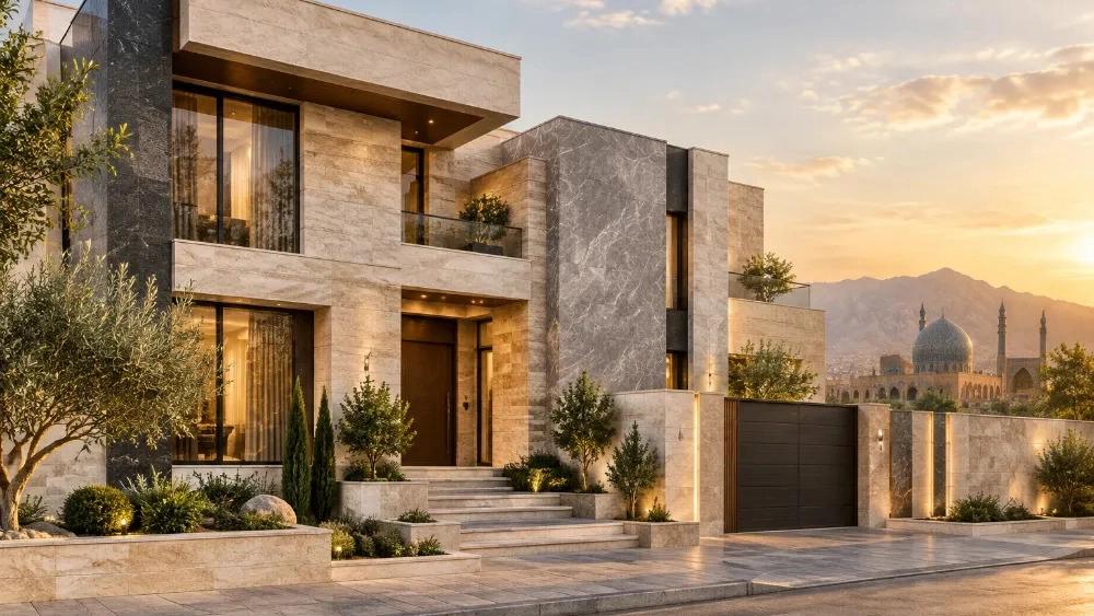 Supplying all kinds of luxury and modern stone facades in Isfahan