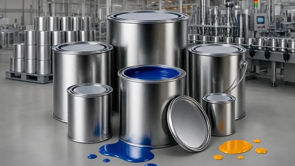 Ordering the production of special metal cans for paint factories