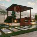 Implementation of the garden of Bruni Villa, landscaping and construction of gazebos and barbecues in Isfahan