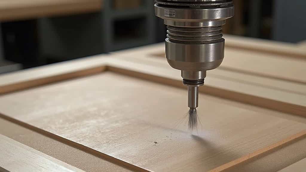 How do polish and CNC services increase the quality and beauty of the cabinet door?