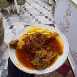 Sheep muscle with 2 grams of rice