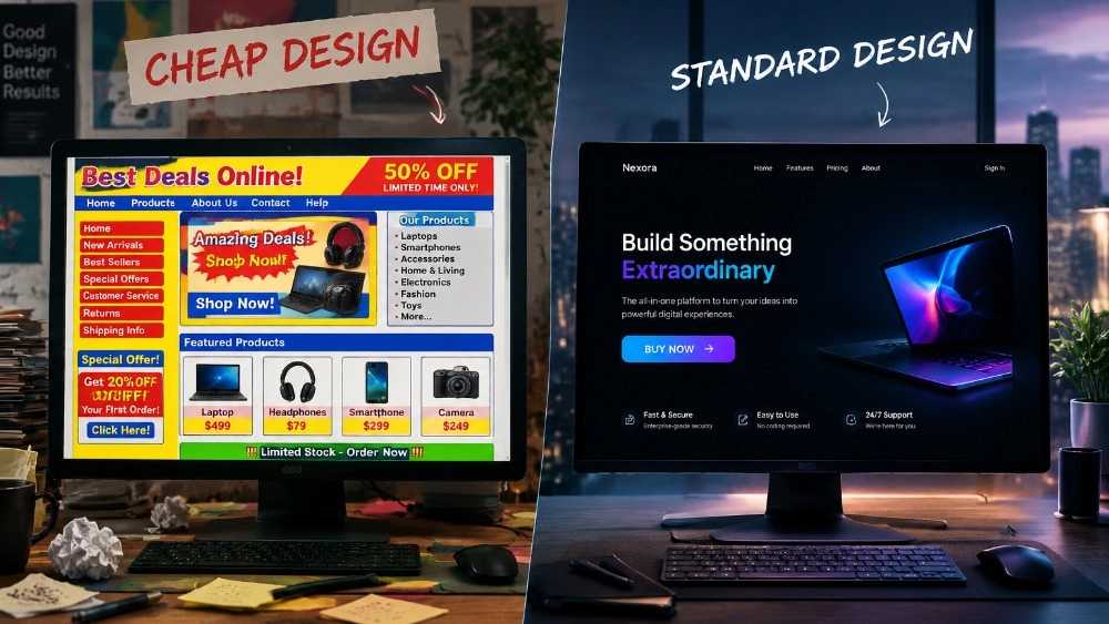 Ucuz web sitesi tasarımı ile temel ve standart web sitesi tasarımı arasındaki 5 temel fark Ucuz web sitesi tasarımı ile temel ve standart web sitesi tasarımı arasındaki 5 temel fark