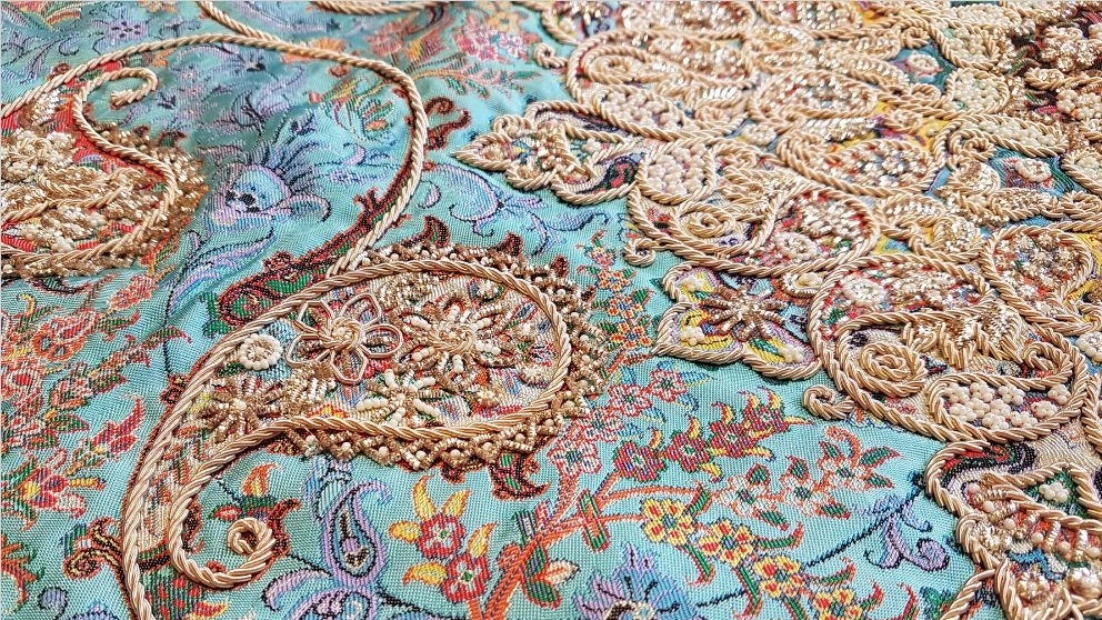Emadi cashmere embroidery school and workshop in Tarasht