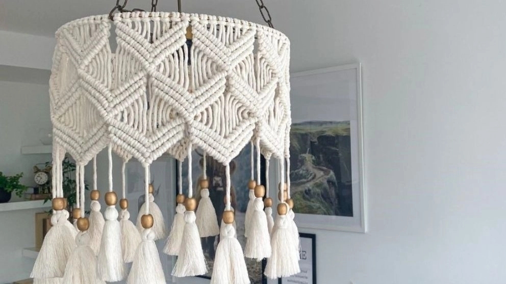 Handmade Makrome wicker chandelier by Vivant in Tehran