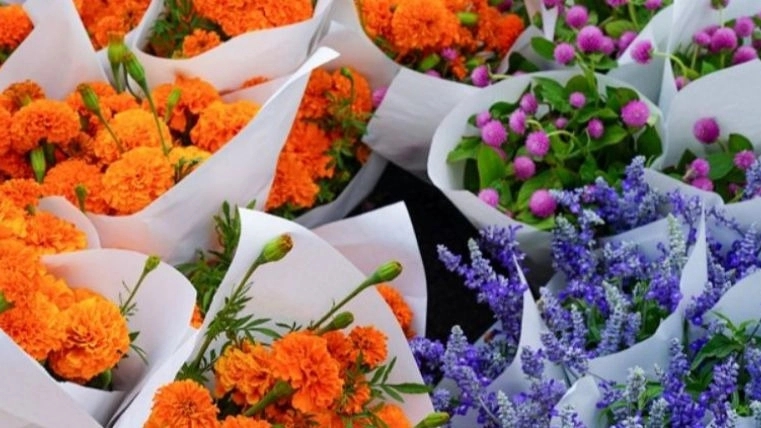 Ange flower shop, sale of all kinds of flower crowns in decorative apartment boxes in Mahalati Bazaar, Tehran