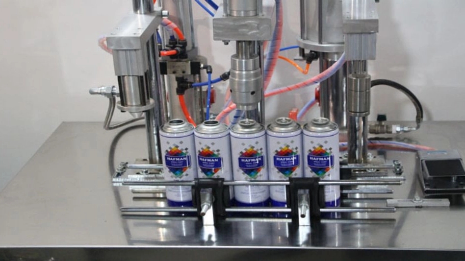 Innovators of the industry, semi-automatic automatic filling spray machine in Karaj