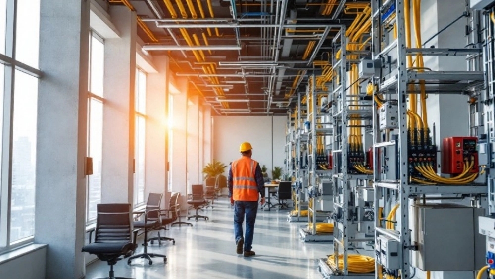 How does a cable tray optimize the power distribution of office buildings?