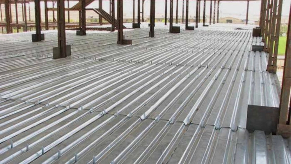 Ghanbari contractor, implementation of steel deck roof and concrete in Tehran