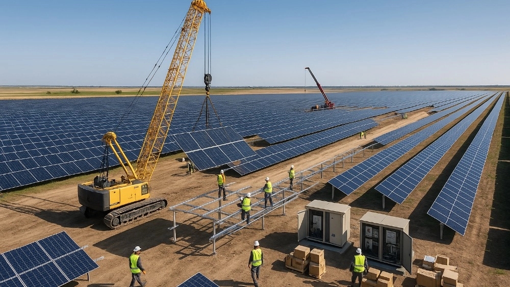 Steps to install and launch megawatt solar power plant
