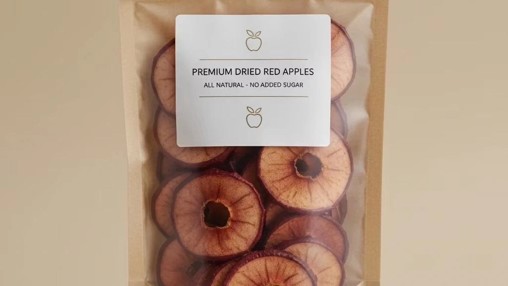 Dried red apples for export with a health permit