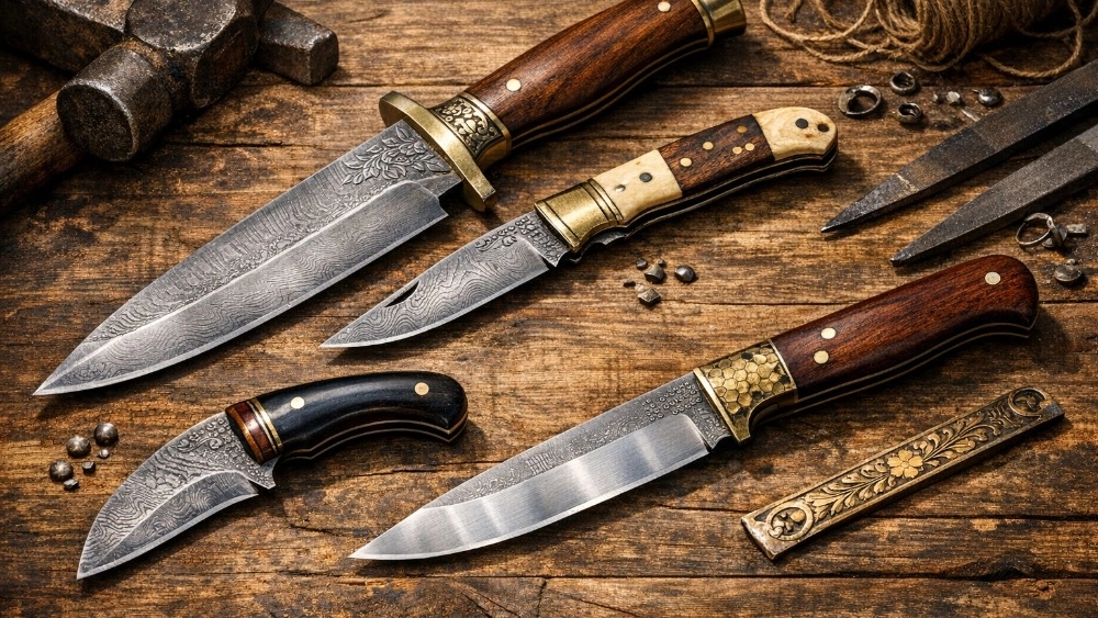 Wholesale and retail production of handmade knives in Nazari workshop