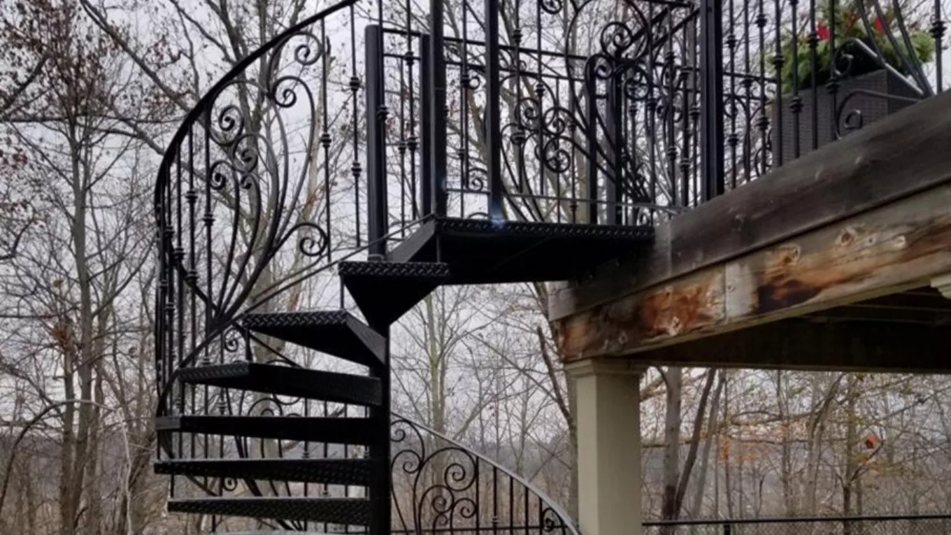Metal staircase outside the building