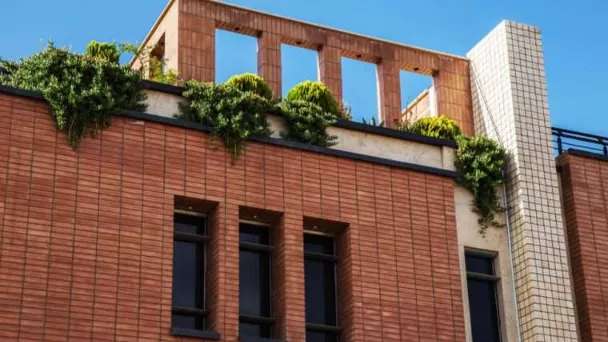Brick facade of a beautiful house in Ramsar