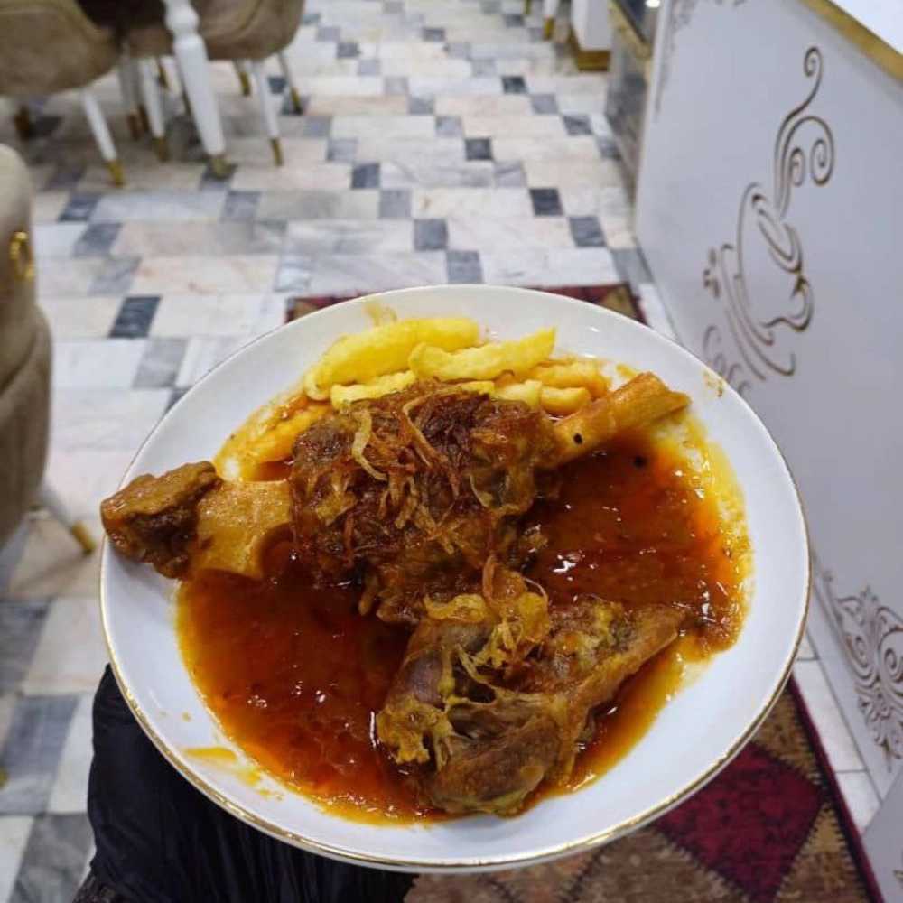 Sheep muscle with 2 grams of rice