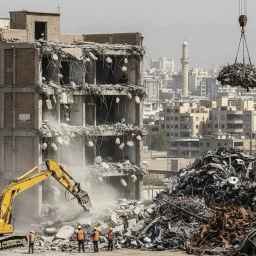 Demolition of the Molay excavation building
